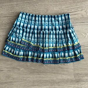 Lucky In Love Pleated Tier Tennis Skirt skort tie dye blue white multi.